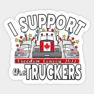 SUPPORT FOR TRUCKERS - FREEDOM CONVOY 2022 UNTIL WE ARE ALL FREE LETTERS BLACK Sticker